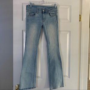 American Eagle light wash flare jeans